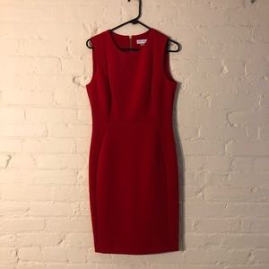 Calvin Klein Red Scuba Sheath Dress